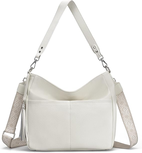 Genuine Leather Purse for Women, Soft Leather Crossbody Hobo Bag with 2 Removable Straps Womens Purs